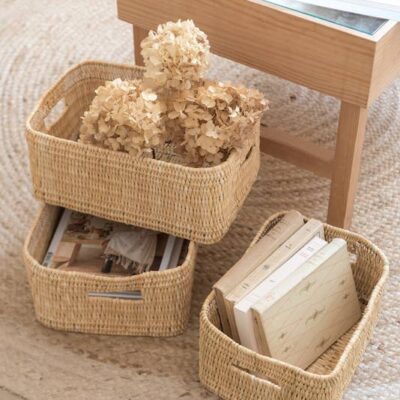 bebbee80fd9ef254971e29fe404b8a1aafc05e77d93aa7d436e1fe5c480eae44-1.jpeg Handwoven Reed Storage Box with Handles – 3 Sizes | Moroccan Organizer