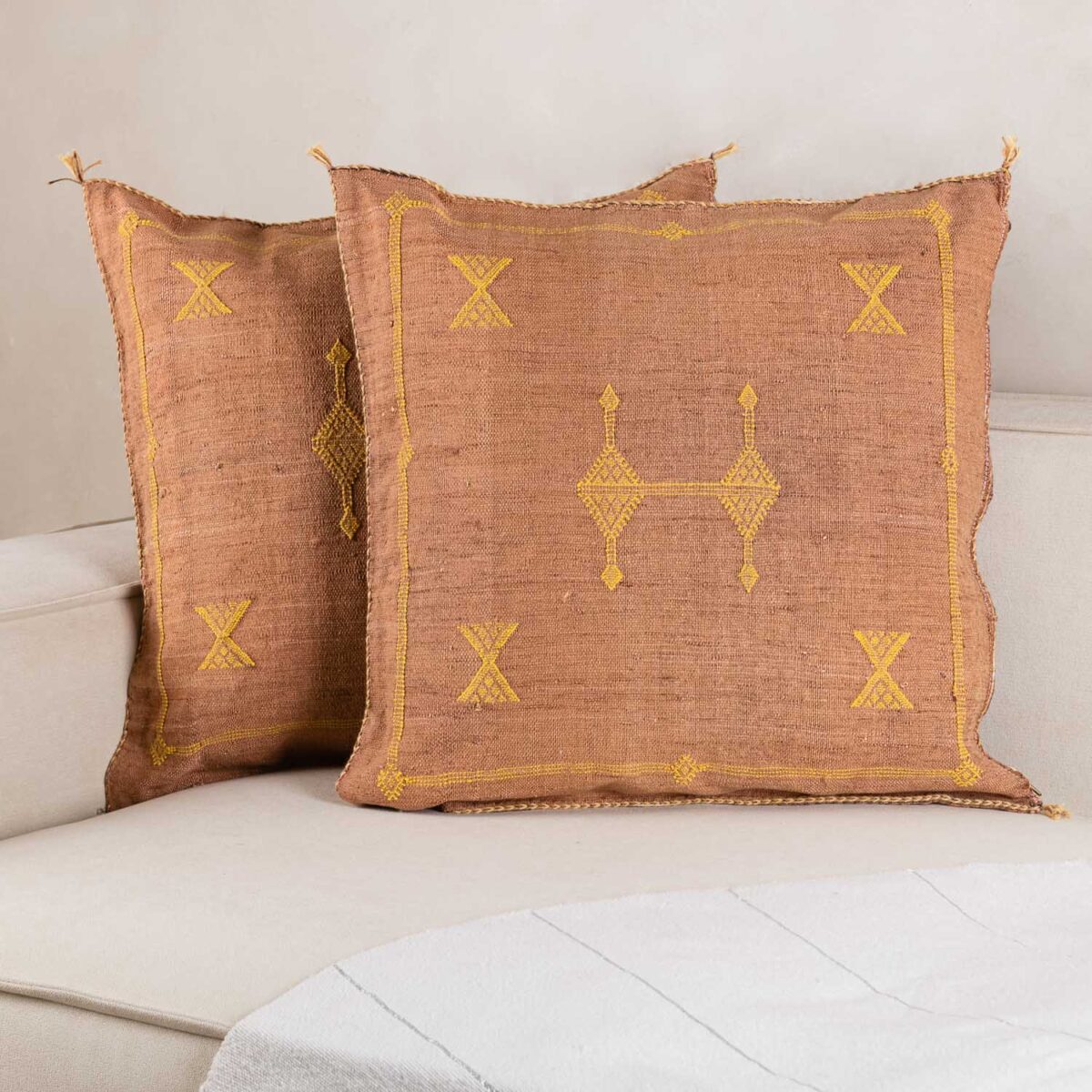 Handmade Cactus Silk Cushion Cover – Vintage Bohemian Berber Pillow