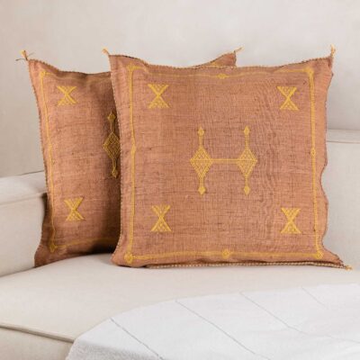 Handmade Cactus Silk Cushion Cover – Vintage Bohemian Berber Pillow
