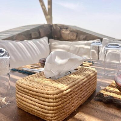 Handwoven Raffia Tissue Box Cover – Boho Natural Home Decor