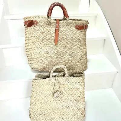 Handwoven Palm Leaf Handbag – Moroccan Artisan Tote for Everyday Use