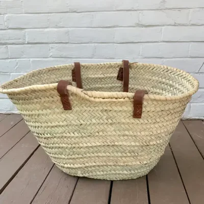 Handwoven Wicker Basket with Long Handles – Versatile Tote & Storage
