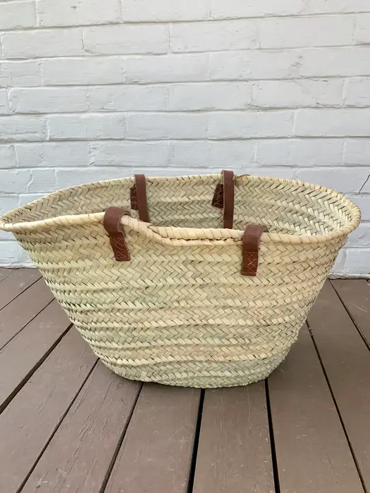 Handwoven Wicker Basket with Long Handles – Versatile Tote & Storage