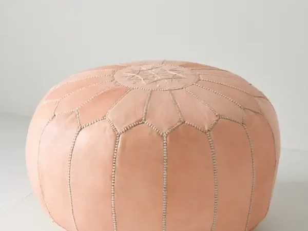 Handmade Moroccan Leather Pouf – Authentic Ottoman Footstool | Boho Home Decor