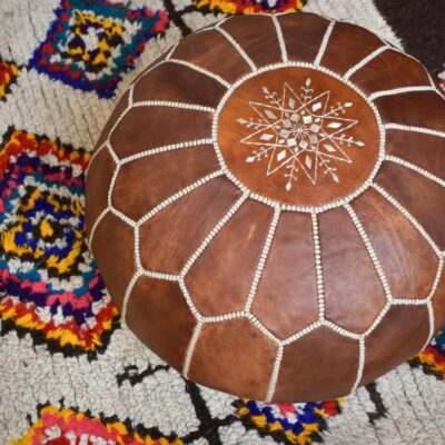 sabra-88-1-scaled-572x623-1.jpg Handcrafted Leather Pouffe – Cognac Brown Moroccan Ottoman
