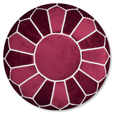 warm-red.jpg Velvet Pouffe – Full Warm Red | 55x35 cm Handcrafted Round Ottoman