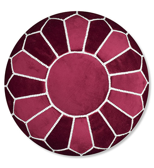 warm-red.jpg Velvet Pouffe – Full Warm Red | 55x35 cm Handcrafted Round Ottoman