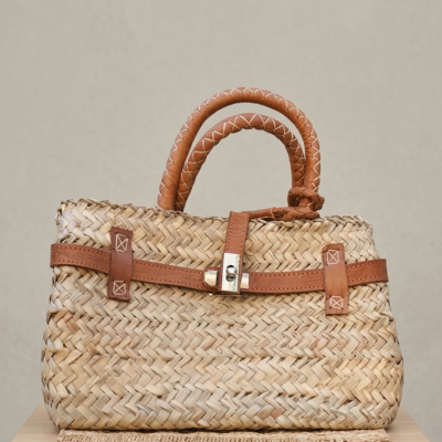 Handmade Moroccan Straw Basket Bag – Doum Birkin Tote