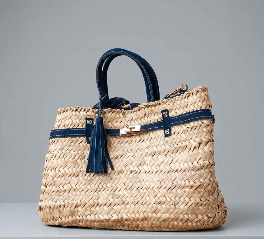 Handmade Moroccan Straw Basket Bag – Doum Birkin Tote